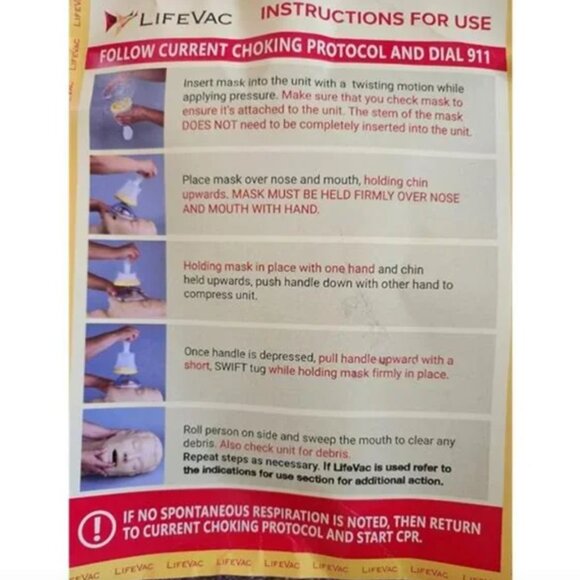 PACK PINK Lifevac Travel Kit Portable Suction Rescue Device, First Aid Kit NEW - Picture 6 of 6